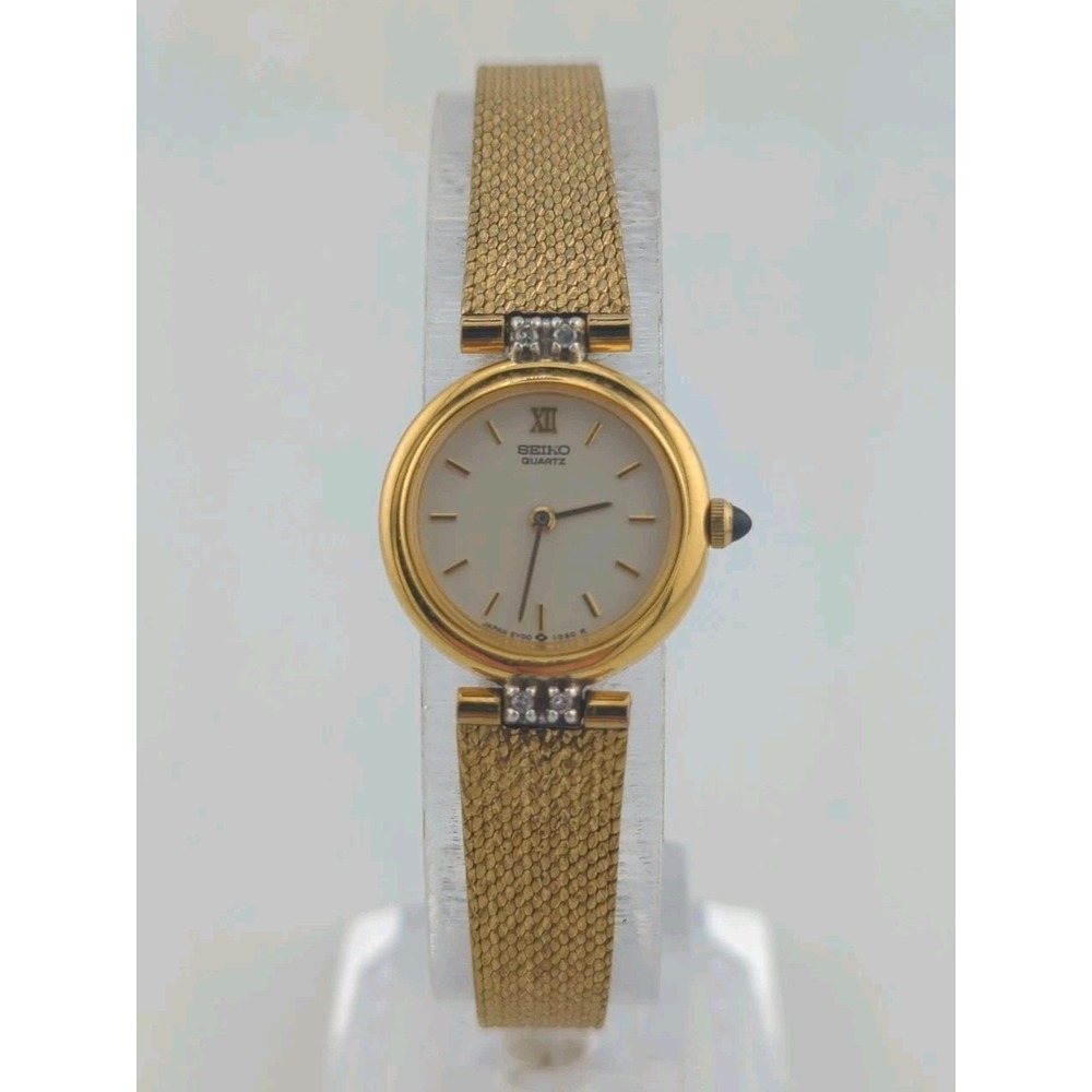 Seiko Gold Tone Women's Dress Watch with Ivory Dial